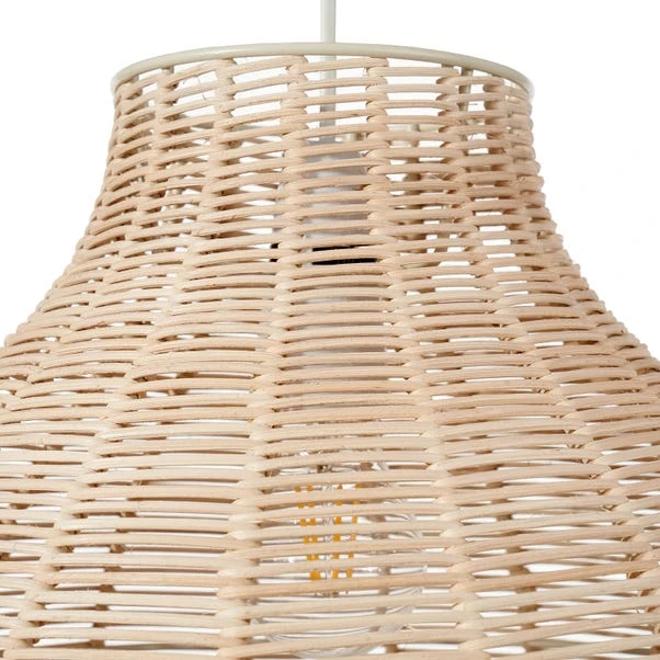 Caswell Rattan Cloche Easy Fit Pendant Shade 4 Caswell Rattan Cloche Easy Fit Pendant Shade - Image 2