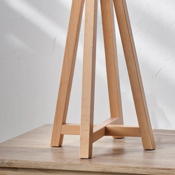 Whitby Wood Tapered 4 Post Linen Table Lamp 12 Whitby Wood Tapered 4 Post Linen Table Lamp - Image 10
