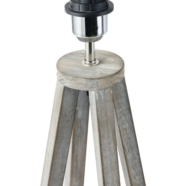 Whitby Wood Tapered 4 Post Linen Table Lamp 5 Whitby Wood Tapered 4 Post Linen Table Lamp - Image 3