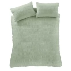 Catherine Lansfield Seersucker Reversible Duvet Cover & Pillowcase Set -Online Home Furnishings 30892712 alt04