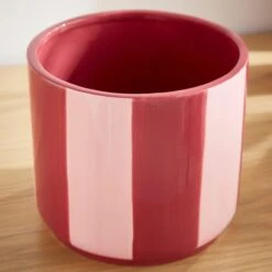 Elements Striped Ceramic Plant Pot 18 Elements Striped Ceramic Plant Pot -Online Home Furnishings 30893707 alt01
