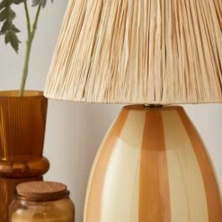 Mirabelle Oval Striped Table Lamp 10 Mirabelle Oval Striped Table Lamp -Online Home Furnishings 30894902 alt02