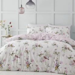 Catherine Lansfield Songbird Reversible Duvet Cover & Pillowcase Set -Online Home Furnishings 30903336