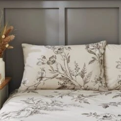 Bridget Etched Floral Natural Duvet Cover And Pillowcase Set 30 Bridget Etched Floral Natural Duvet Cover And Pillowcase Set -Online Home Furnishings 30904280 alt01