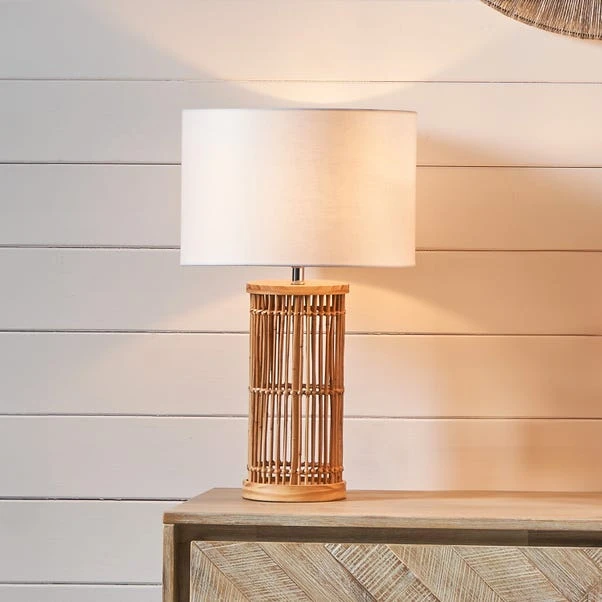 Sorbus Natural Ribbed Table Lamp 7 Sorbus Natural Ribbed Table Lamp - Image 5