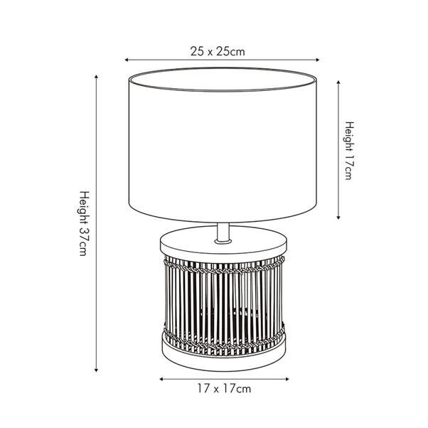 Sorbus Natural Ribbed Table Lamp 6 Sorbus Natural Ribbed Table Lamp - Image 4
