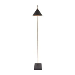 Zeta Matt Black And Antique Brass Floor Lamp -Online Home Furnishings 30909430 alt02