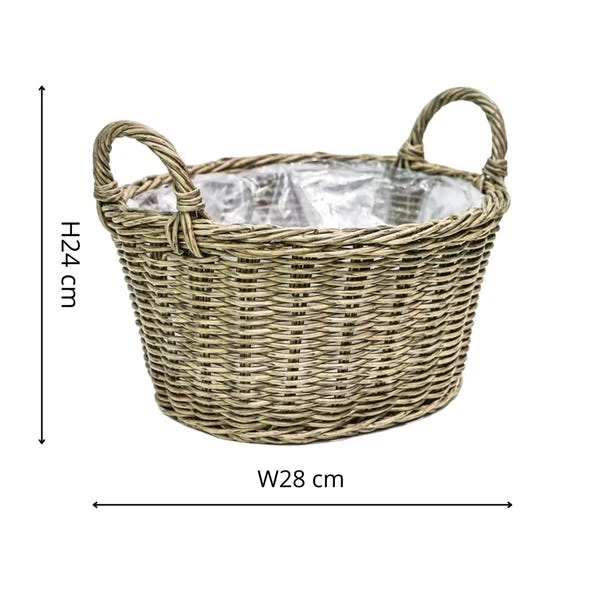 Ivyline Polyrattan Lined Basket Plant Pot 11 Ivyline Polyrattan Lined Basket Plant Pot - Image 9