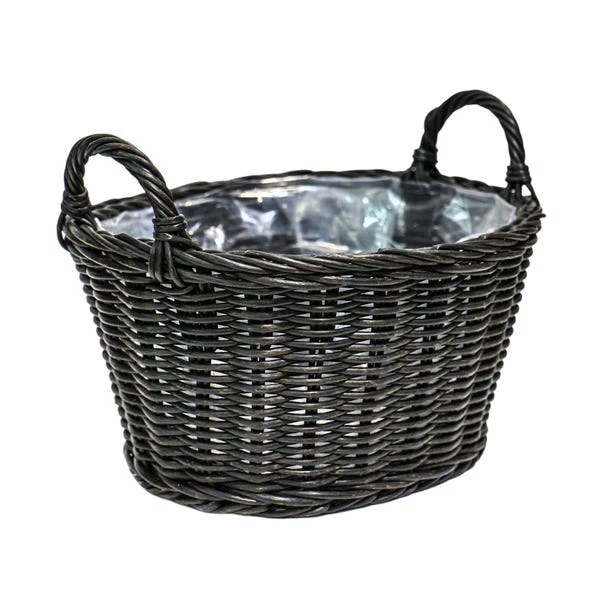 Ivyline Polyrattan Lined Basket Plant Pot 4 Ivyline Polyrattan Lined Basket Plant Pot - Image 2