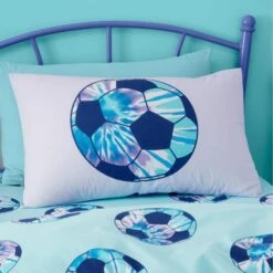 Catherine Lansfield Tie Dye Football Purple Reversible Duvet Cover And Pillowcase Set -Online Home Furnishings 30913744 alt03
