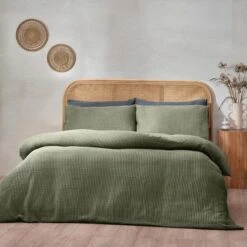 Yard Chunky Waffle Duvet Cover And Pillowcase Set 24 Yard Chunky Waffle Duvet Cover And Pillowcase Set -Online Home Furnishings 30914596 alt02