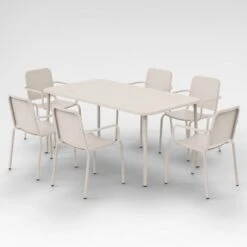 Porto 6 Seater Dining Set With Stacking Chairs -Online Home Furnishings 30915726 alt07