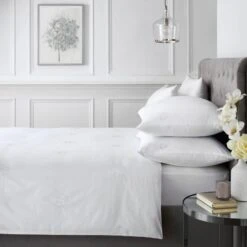 Appletree Boutique Embroidered Tree 200 Thread Count Cotton Duvet Cover And Pillowcase Set