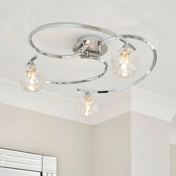 Alena 3 Light Semi Flush Ceiling Light 3 Alena 3 Light Semi Flush Ceiling Light
