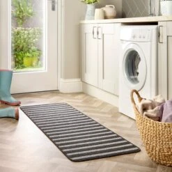 Marvel Wide Stripe Hard-wearing Washable Runner -Online Home Furnishings 30922618