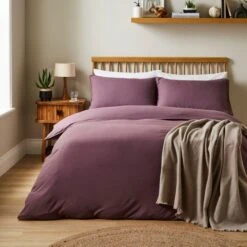 Super Soft Washed Microfibre Plain Duvet Cover And Pillowcase Set -Online Home Furnishings 30935186 alt07