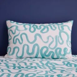 Aqua Doodle Reversible Duvet Cover And Pillowcase Set 24 Aqua Doodle Reversible Duvet Cover And Pillowcase Set -Online Home Furnishings 30937763 alt01