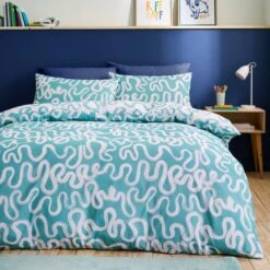 Aqua Doodle Reversible Duvet Cover And Pillowcase Set 25 Aqua Doodle Reversible Duvet Cover And Pillowcase Set -Online Home Furnishings 30937763 alt02
