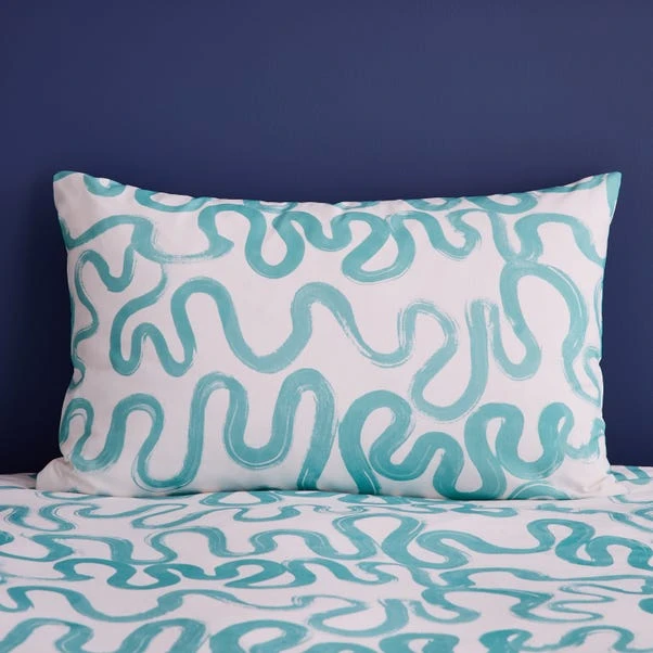 Aqua Doodle Reversible Duvet Cover And Pillowcase Set 4 Aqua Doodle Reversible Duvet Cover And Pillowcase Set - Image 2