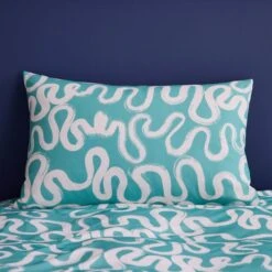 Aqua Doodle Reversible Duvet Cover And Pillowcase Set 21 Aqua Doodle Reversible Duvet Cover And Pillowcase Set -Online Home Furnishings 30937776 alt03