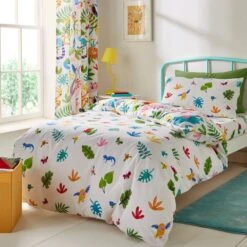 Bright Animals 100% Cotton Reversible Duvet Cover And Pillowcase Set 19 Bright Animals 100% Cotton Reversible Duvet Cover And Pillowcase Set -Online Home Furnishings 30937803 alt02