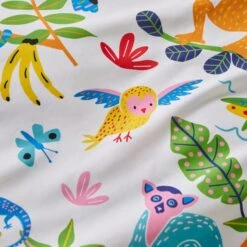 Bright Animals 100% Cotton Reversible Duvet Cover And Pillowcase Set 21 Bright Animals 100% Cotton Reversible Duvet Cover And Pillowcase Set -Online Home Furnishings 30937803 alt04
