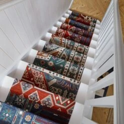 Traditional Patchwork Chenille Stair Runner -Online Home Furnishings 30938907 alt04
