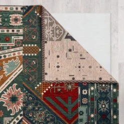 Traditional Patchwork Chenille Stair Runner -Online Home Furnishings 30938908 alt02