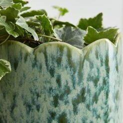 Scalloped Ceramic Plant Pot 18 Scalloped Ceramic Plant Pot -Online Home Furnishings 30944939 alt01