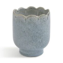 Scalloped Ceramic Plant Pot 16 Scalloped Ceramic Plant Pot -Online Home Furnishings 30945014 alt02