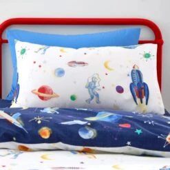 Space 100% Cotton Reversible Duvet Cover And Pillowcase Set 23 Space 100% Cotton Reversible Duvet Cover And Pillowcase Set -Online Home Furnishings 30945423 alt03