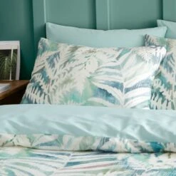 Palm House Fern 180 Thread Count Cotton Sateen Duvet Cover & Pillowcase Set -Online Home Furnishings 30957834 alt01