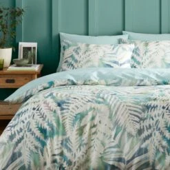 Palm House Fern 180 Thread Count Cotton Sateen Duvet Cover & Pillowcase Set -Online Home Furnishings 30957834 alt02