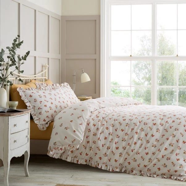 Catherine Lansfield Frill Ditsy Floral Duvet Cover And Pillowcase Set 3 Catherine Lansfield Frill Ditsy Floral Duvet Cover And Pillowcase Set
