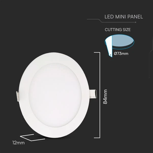 Set Of 2 V-TAC 3W LED 3-in-1 Mini Panel Lights 7 Set Of 2 V-TAC 3W LED 3-in-1 Mini Panel Lights - Image 5