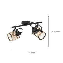 EGLO Dellow Industrial 2 Light Adjustable Ceiling Wall Spotlight 11 EGLO Dellow Industrial 2 Light Adjustable Ceiling Wall Spotlight -Online Home Furnishings 30972423 alt08