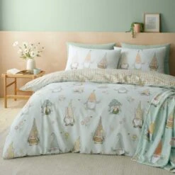 Catherine Lansfield Spring Gnomes Reversible Duvet Cover & Pillowcase Set 23 Catherine Lansfield Spring Gnomes Reversible Duvet Cover & Pillowcase Set -Online Home Furnishings 30982965