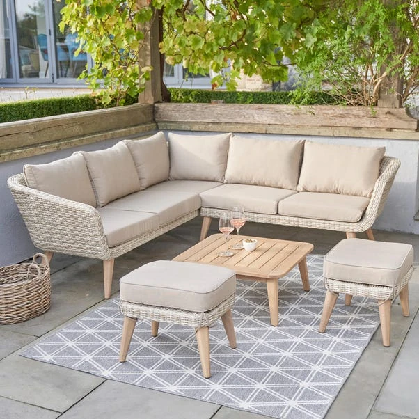 Pacific Lifestyle Cabon Outdoor Corner Seating Set 3 Pacific Lifestyle Cabon Outdoor Corner Seating Set