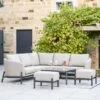 Pacific Lifestyle Nevada Putty Small Outdoor Corner Seating Set With Coffee Table And Footstools 1 Pacific Lifestyle Nevada Putty Small Outdoor Corner Seating Set With Coffee Table And Footstools -Online Home Furnishings 30984415