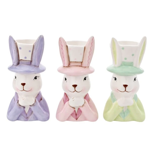 Eggs-traordinary Gift Co. Set Of 3 Bunny In Top Hat Mini Plant Pots 5 Eggs-traordinary Gift Co. Set Of 3 Bunny In Top Hat Mini Plant Pots - Image 3